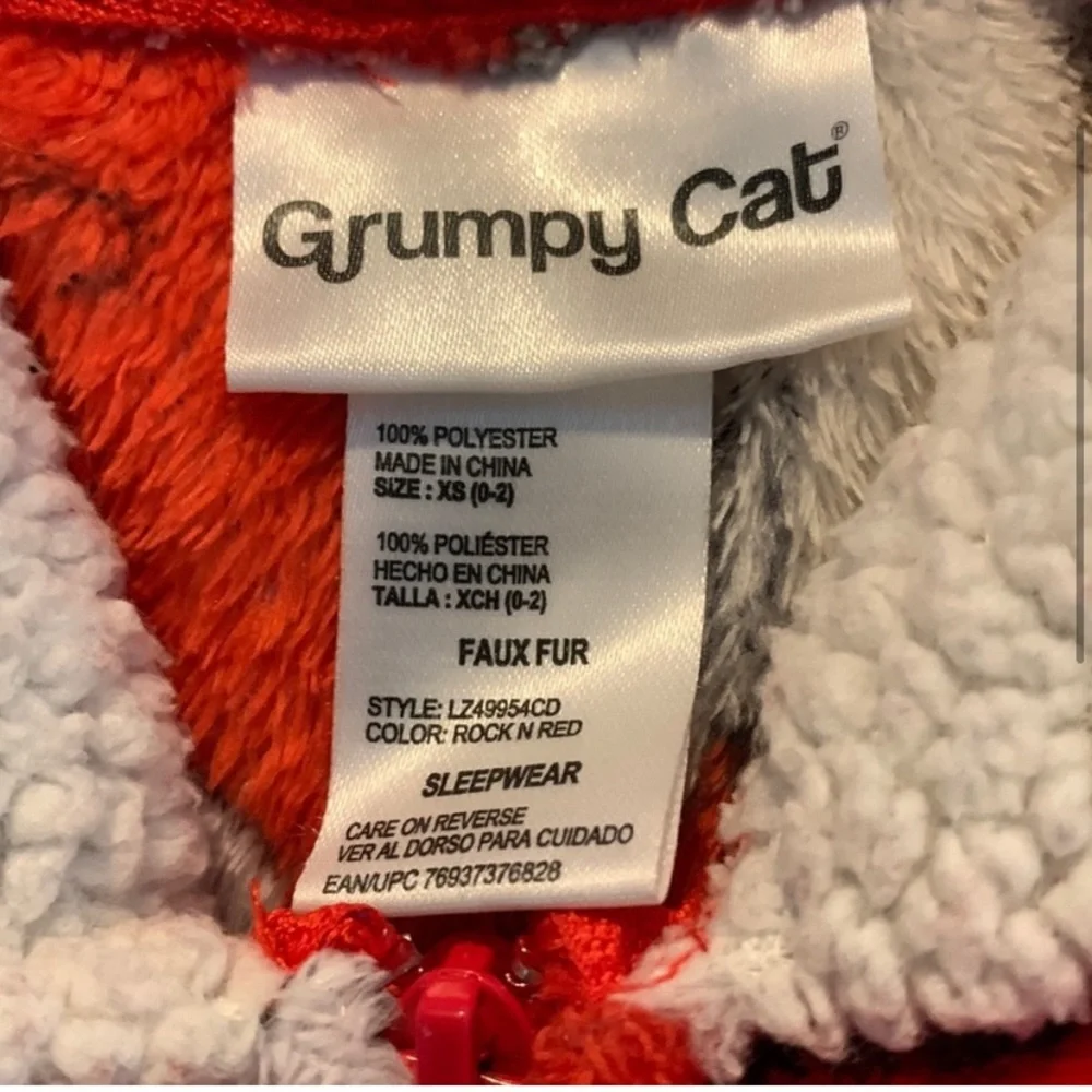 Grumpy Cat Hooded Lounge Union Suit Pajama Christmas Matching Family Pajamas - Picture 3 of 12